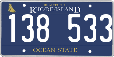 RI license plate 138533
