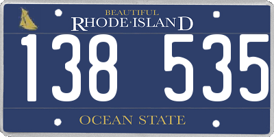 RI license plate 138535