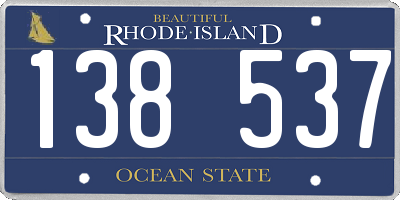 RI license plate 138537