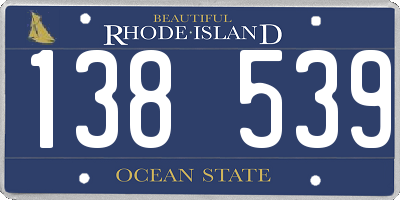 RI license plate 138539