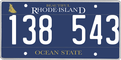 RI license plate 138543