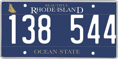 RI license plate 138544