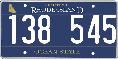RI license plate 138545