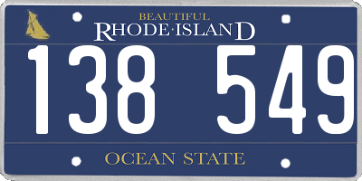 RI license plate 138549