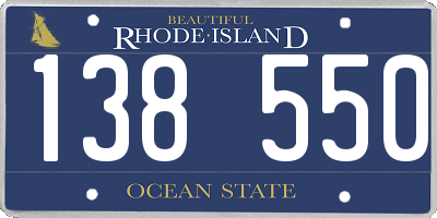 RI license plate 138550