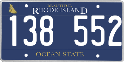 RI license plate 138552