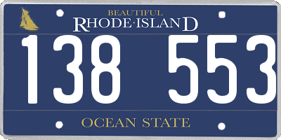 RI license plate 138553