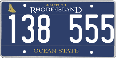 RI license plate 138555