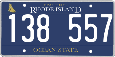 RI license plate 138557