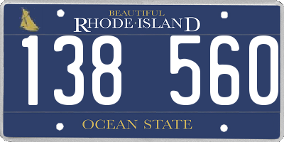 RI license plate 138560