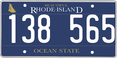 RI license plate 138565