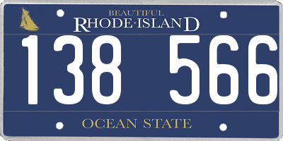 RI license plate 138566