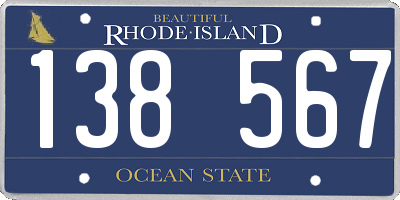 RI license plate 138567
