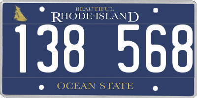 RI license plate 138568
