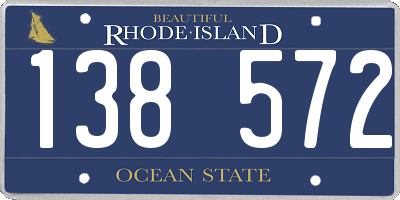 RI license plate 138572