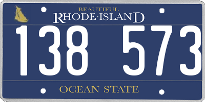 RI license plate 138573