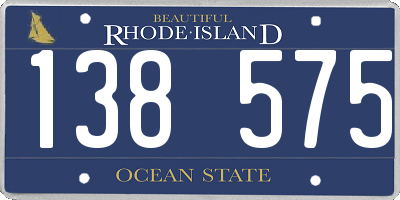 RI license plate 138575
