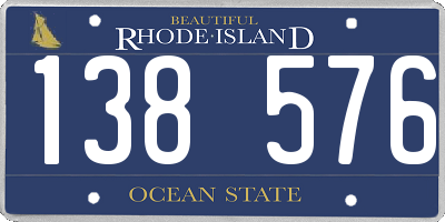 RI license plate 138576