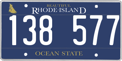 RI license plate 138577