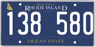 RI license plate 138580