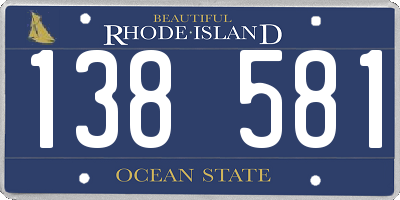 RI license plate 138581