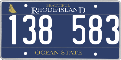 RI license plate 138583