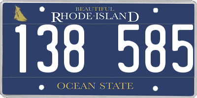 RI license plate 138585