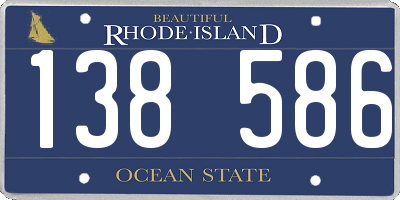 RI license plate 138586