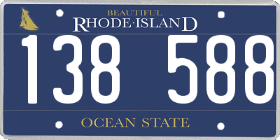 RI license plate 138588