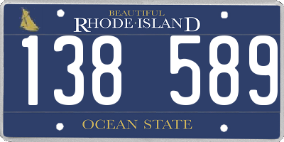 RI license plate 138589