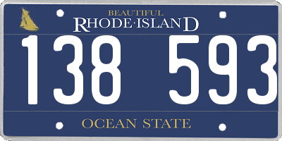RI license plate 138593