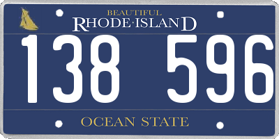 RI license plate 138596