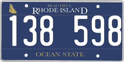 RI license plate 138598
