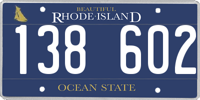 RI license plate 138602