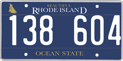 RI license plate 138604