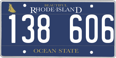 RI license plate 138606