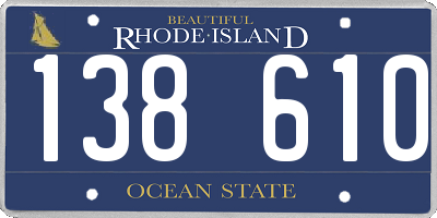 RI license plate 138610