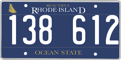 RI license plate 138612