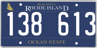 RI license plate 138613