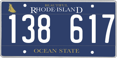RI license plate 138617