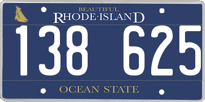 RI license plate 138625