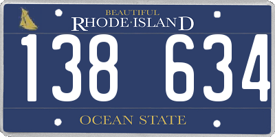 RI license plate 138634