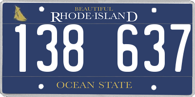RI license plate 138637