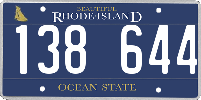 RI license plate 138644