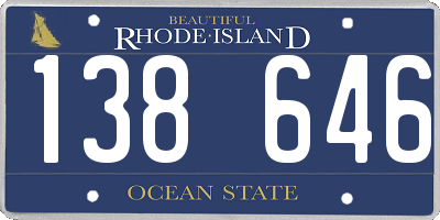 RI license plate 138646