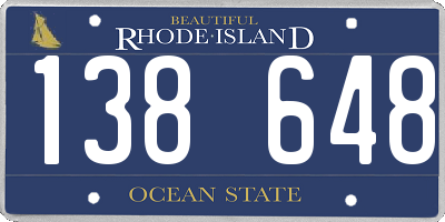 RI license plate 138648