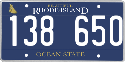 RI license plate 138650
