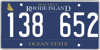 RI license plate 138652