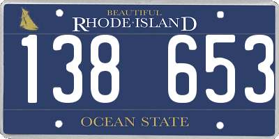RI license plate 138653