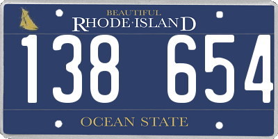 RI license plate 138654